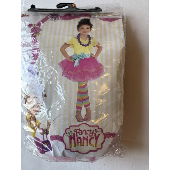 Disney Junior Fancy Nancy 3-piece costume set Sz 3t/4t Dress Pants Necklace - Picture 2 of 12